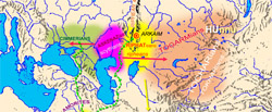 map of biblical Ashkenazi, Ripheans and Thogarmians