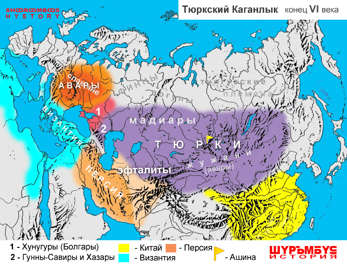 карта Тюркского Каганата